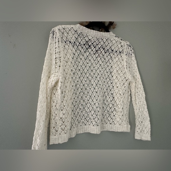Cloude Chaser Women's Size L White Open Knit Cardigan Sweater Soft Casual NWOT - Picture 7 of 11